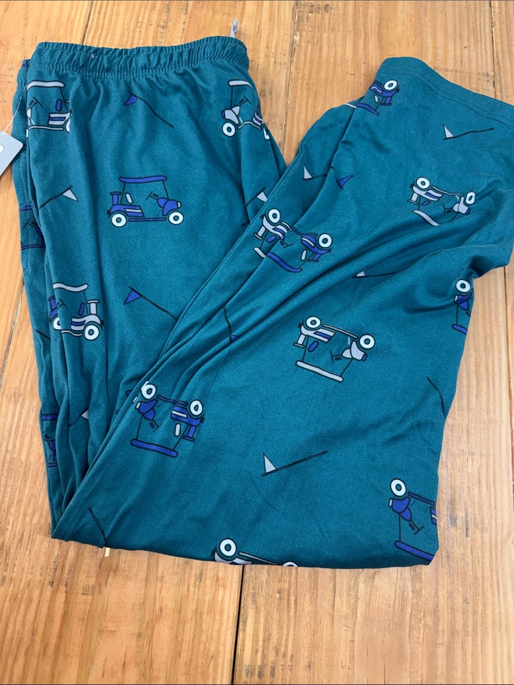 PGA Tour Teal Kids Golf Cart Pajama Pants with Navy and White Accents